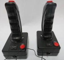 2 Atari RGA Pistol Grip Joysticks Vintage Model # RGA118T Untested Powers Up