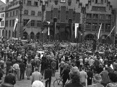 Parliamentary elections Germany election rally SPD Frankfurt M- 1953 Old Photo
