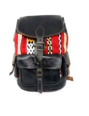 Damen Rucksack Tasche Umhängetasche Echtes Leder Marokko 36 x 28 Einzigartig - Bild 1 von 4