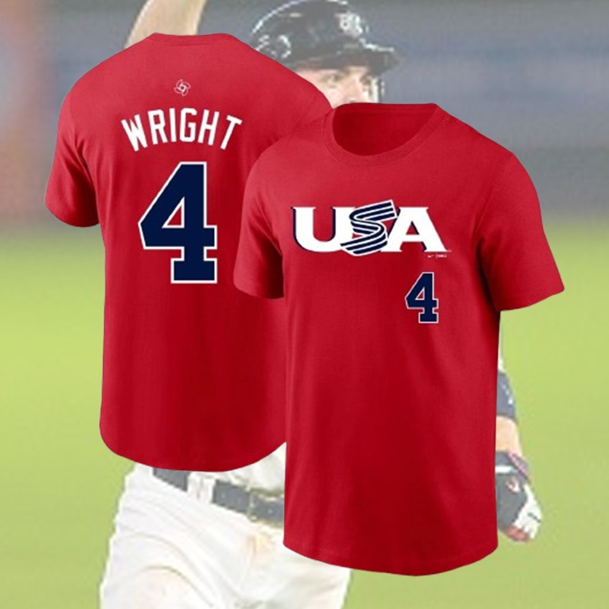SALE!! David Wright #4 USA 2026 World Baseball Classic Name
