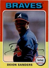 2019 Topps Archives 1975 base #142 Braves Legend DEION SANDERS