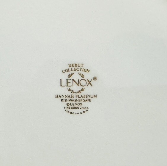 LENOX Hannah Platinum 5 Piece PLACE SETTING Dinner Plate Salad Bread