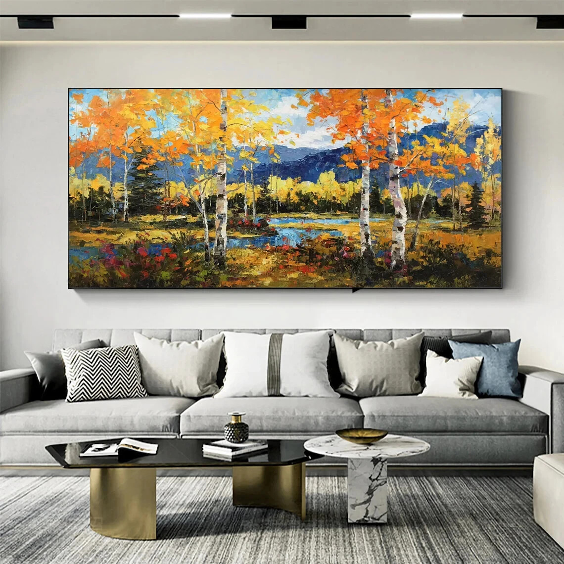 Maple Forest, Autumn Scenery Oil Paint Unframed Canvas Print Australian Wall Art