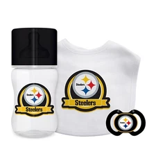 Pittsburgh Steelers Toddler/Baby 3-Piece Gift Set (Pacifier, Bottle, and Bib)
