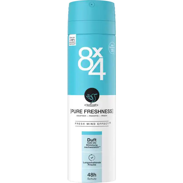 Дезодорант-спрей 8x4 ЧИСТАЯ СВЕЖЕСТЬ с 0%-ной защитой от алюминия на 48 часов - ПО США