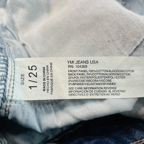 YMI Junior Hybrid Denim Dream Collect High Rise Shorts Size 1/25 Frayed Jeans - Picture 9 of 9