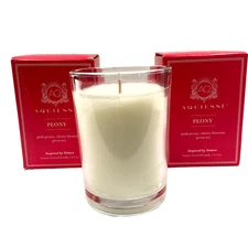 2x AQUIESSE Candles Luxury Hand Poured 6.5 OZ USA - PEONY & cherry blossoms ivy