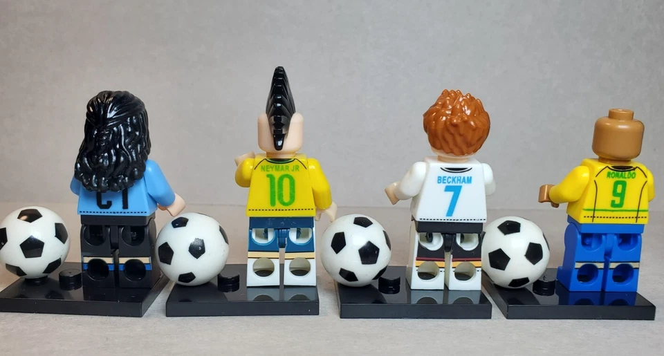 Set of 8 Custom Lego Pro Soccer Player Minifigures Messi, Beckham, Ronaldo - Image 4 of 4