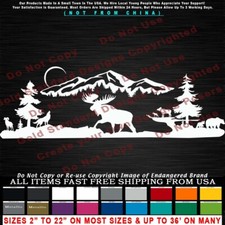 - Moose Bull Walking Scenery Hunting Wildlife Car Truck Sticker Vinyl Decal