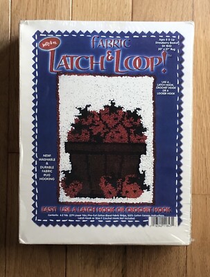 Latch & Loop! 20 x27  Rug . Fabric.  Strawberry Basket  Betty & Co, Craft.