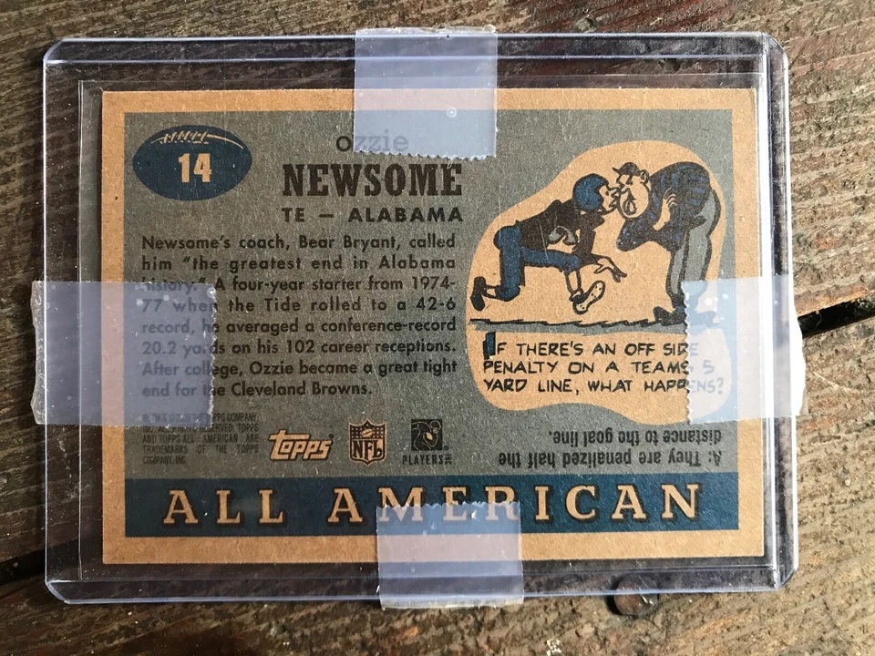 2005 Topps All American #14 Ozzie Newsome ALABAMA FREESHIP Signed - Image 2 of 2
