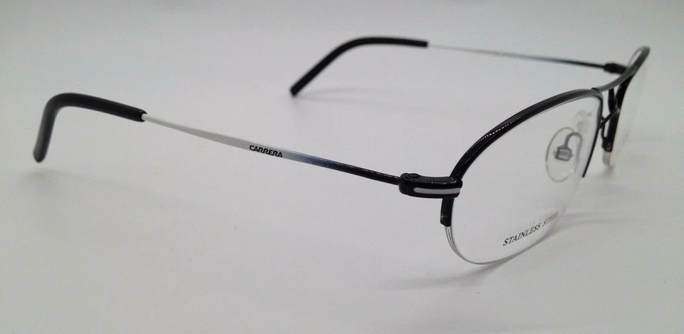 Marco de gafas Carrera CA7551 negro/blanco E0T metal semi borde 54-19-135 nuevo RX Foto 3 de 4