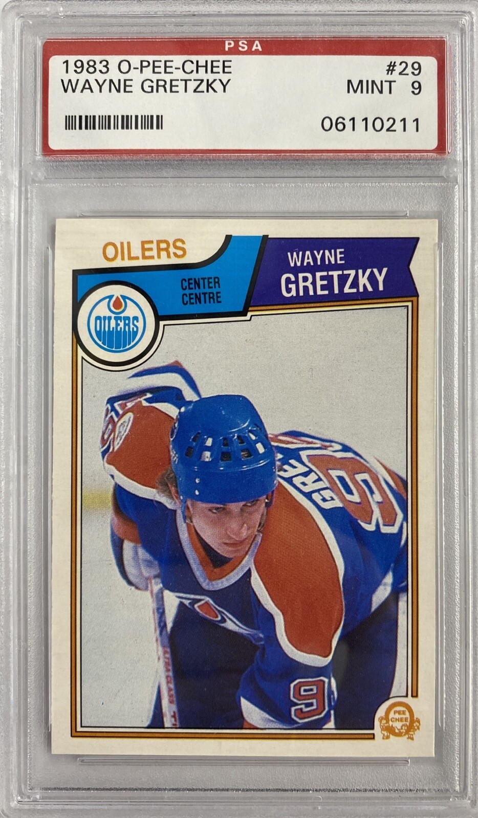 1983 O-PEE-CHEE #29 WAYNE GRETZKY PSA 9 06110211 view 1