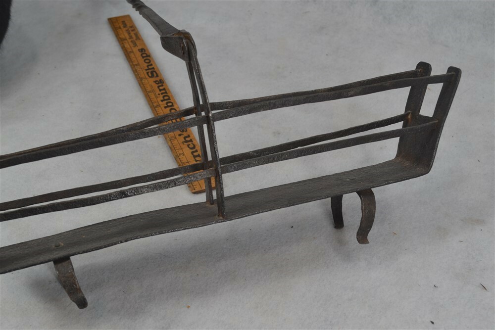 antique 18th 19th fireplace toaster hand iron original 17801850