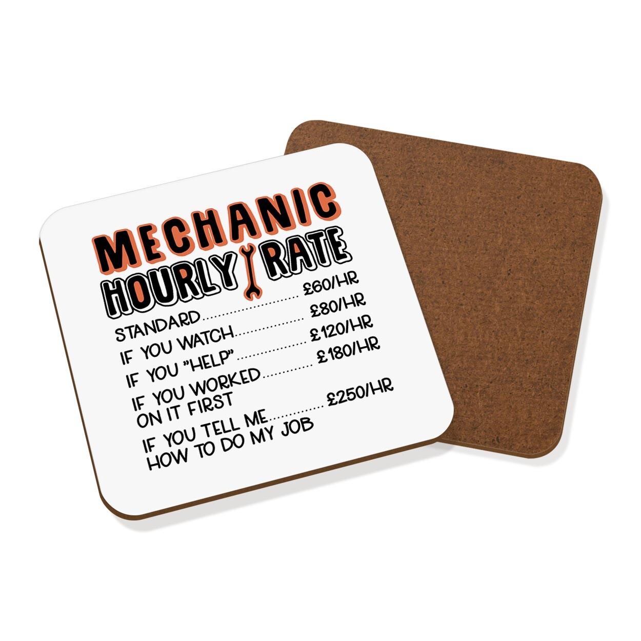 Mechanic Hourly Rate Coaster Drinks Mat Funny Sarcastic Awesome World's Best