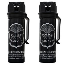 2 POLICE MAGNUM Pepper Spray 3oz Flip Top Fogger Belt Clip Self Defense Security