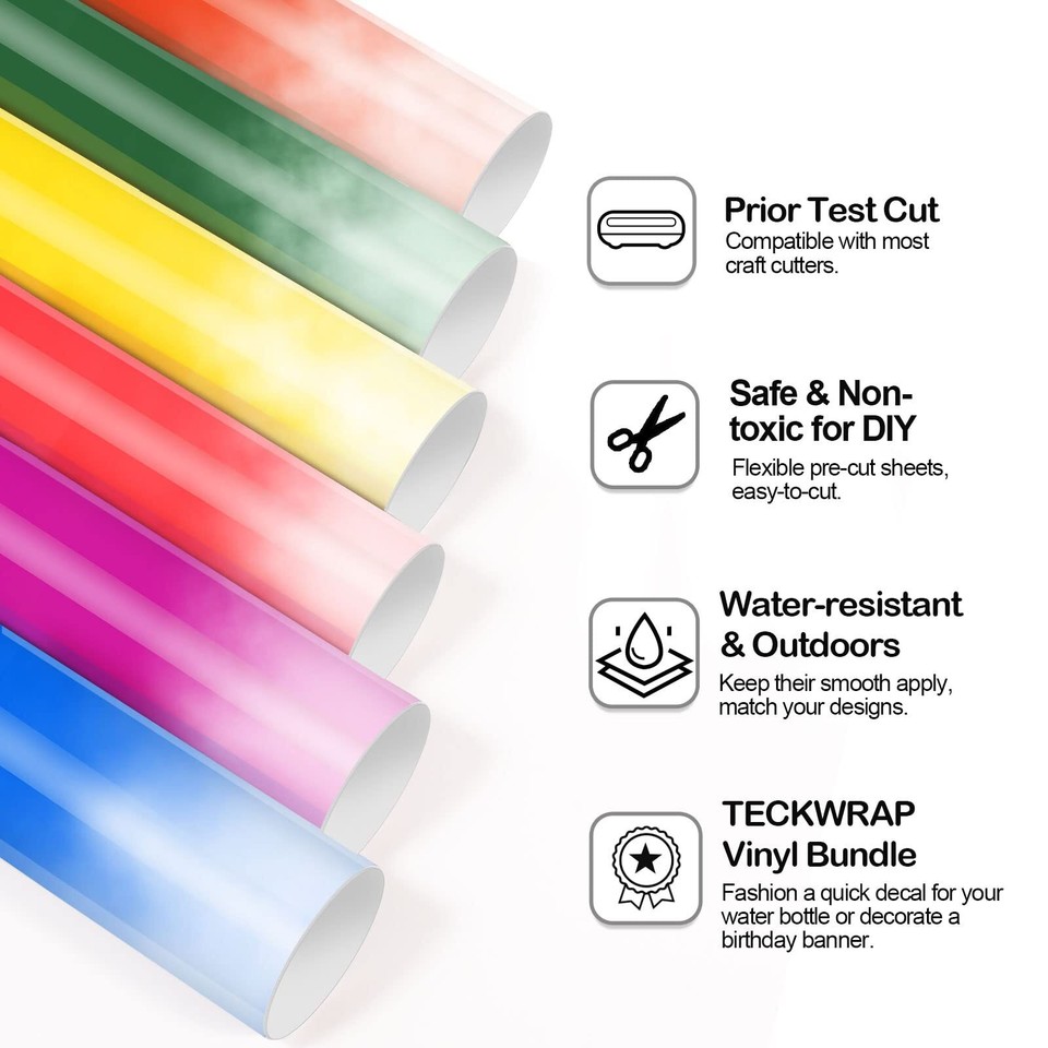 Cold Color Changing Vinyl Adhesive Vinyl Bundle 12" x 36"/Rolls for DIY