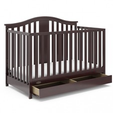 graco solano 4 in 1 convertible crib with drawer pebble gray