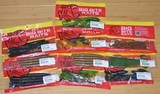 10 bags assortment big bite baits soft plastic swimming craw worms trick sticks