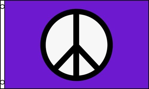 PURPLE PEACE SIGN 3X5 FLAG inside or outside hanging hippie novelty emblem #602 - 第 1/1 張圖片