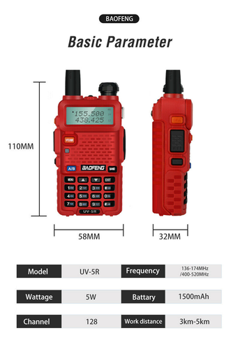 BAOFENG UV-5R V/UHF DUAL-BAND WALKIE TALKIE FM HAM LONG RANGE TWO-WAY RADIO LOT - Zdjęcie 11 z 26