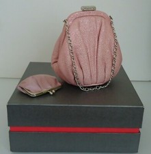 Judith Leiber Women's Metallic Pink Karung Evening Clutch Bag