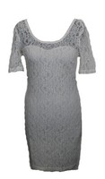 Damenkleid Kleid Spitzenkleid Ecru Spitze Kurzarm Stretchig Bodyflirt 32 34