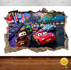 Cars Lightning McQueen 3d Smashed Wall View Sticker Poster Vinyl 674