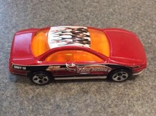 1993 Hot Wheels Die Cast Car Aurora, Cherry Red, Arson Investigator Flame Decals