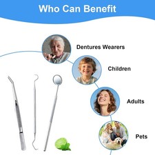 3 pcs Dental Tools Picks Stainless Steel Teeth Cleaning for Pets Hygiene Kit