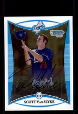 Signed Baseball Card Auto Scott Van Slyke 2008 Bowman Chrome #BCP58 Dodgers