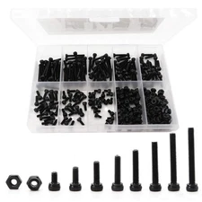 binifiMux M2.5 Screws Nuts Kit, M2.5 Black Socket Cap Screws Self Locking Hex...