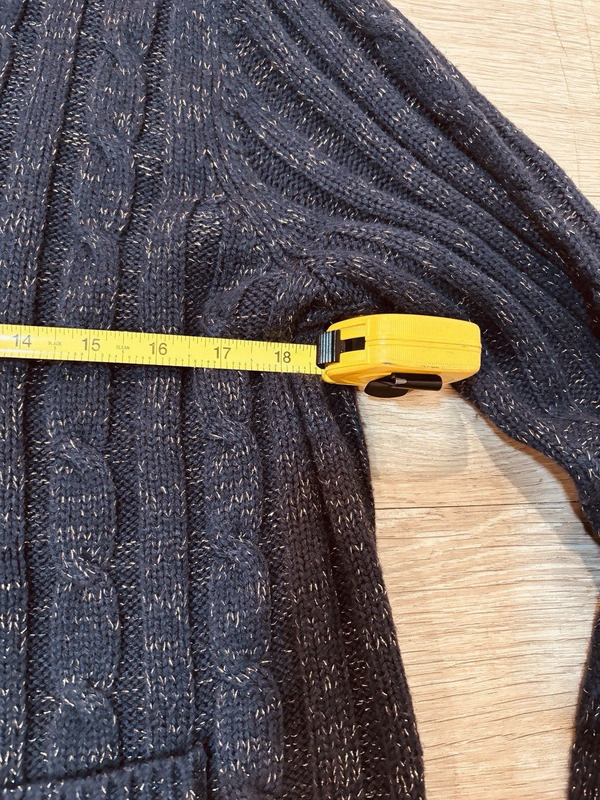 Classic Elements Cable Knit Cardigan Sweater Dark… - image 8