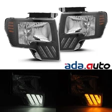 Fit 2009-2014 Ford F-150 Pickup G2 LED Projector Headlights Alpha-Black Pair