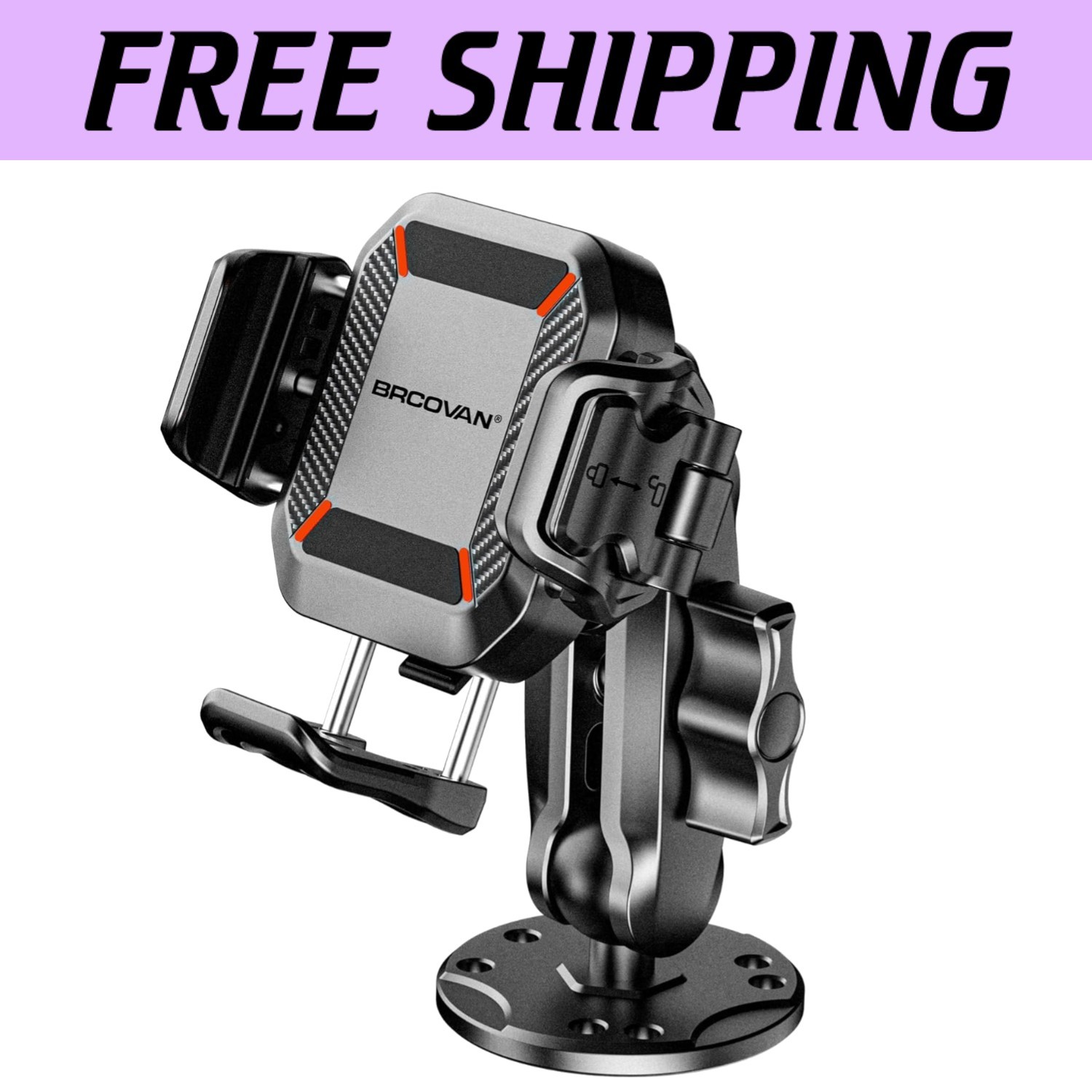 Anti-Theft Phone Mount with Vibration Dampener for Car & Motorcycle - Secure Fit