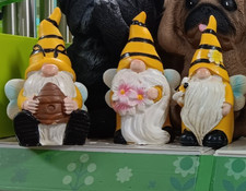 Mini Garden Bee-Themed Gnomes Choose 1 from 3 Designs 4" X 3" X2"