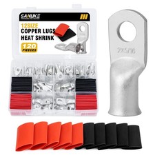 120pcs Tinned Copper Wire Lugs, AWG 8 6 4 2 Heavy Duty Ring Terminals, Marine...