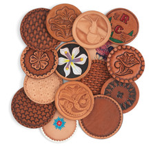 LEATHER COASTERS - ROUNDS 4" - Natural Color - Ready to Design
