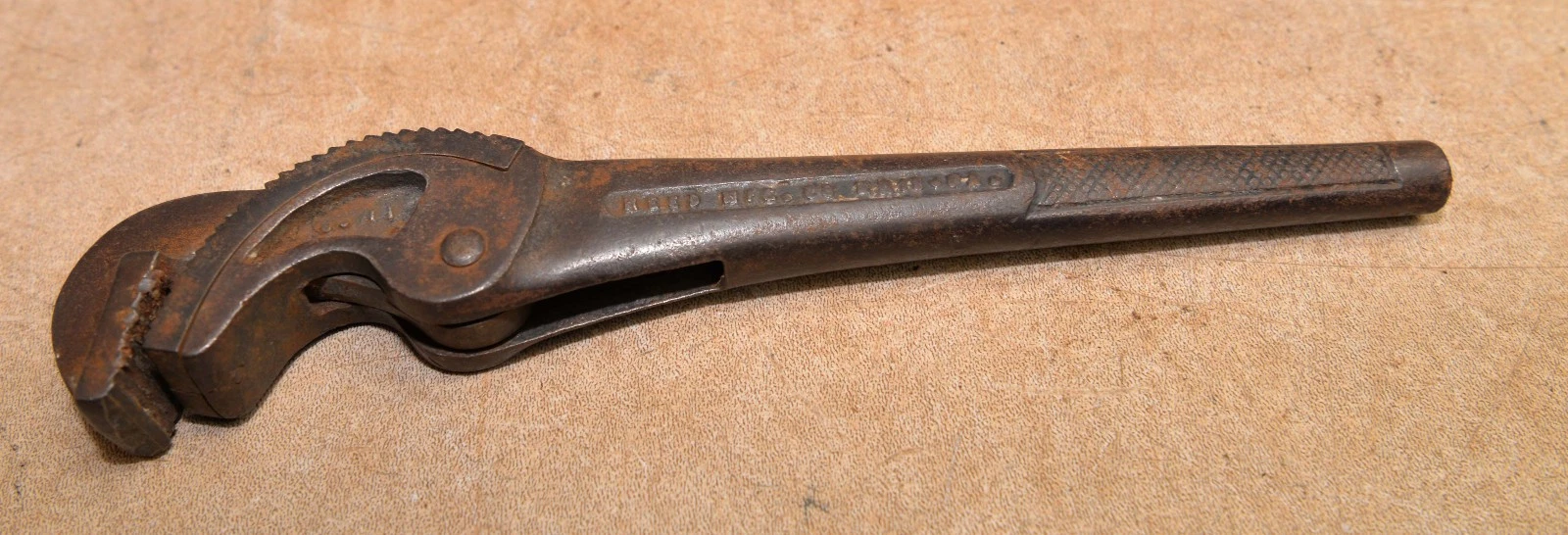 Rare Reed Mfg No 11 patent 1897 collectible 10" vintage wrench mechanics tool