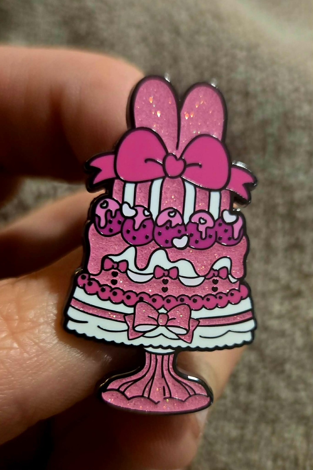 Loungefly Sanrio Kuromi & My Melody Black & Pink Enamel Pin (My Melody Cake)