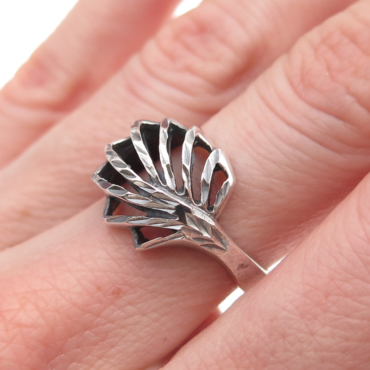 Chapal Zenray 925 Sterling Silver Vintage Modernist Floral