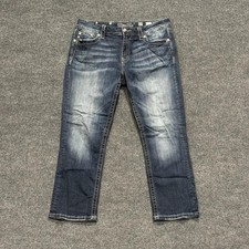 Miss Me Jeans Womens 32 Blue Dark Wash Mid Ri...