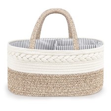 Maliton Baby Diaper Caddy Organizer, X-Large Cotton Rope, Rustic Style, Porta...