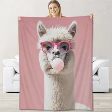 Llama Blanket for Adults Girls Kids, Flannel Llama Alpaca Blankets Gifts, Coo...