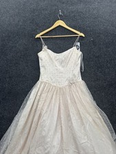 Vintage Gunne Sax Jessica McClintock Dress Women  s 7/8 Cream Tulle Formal