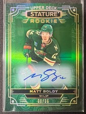 2022-23 Upper Deck Stature Hockey Rookie Green Auto /65 #101 Matt Boldy