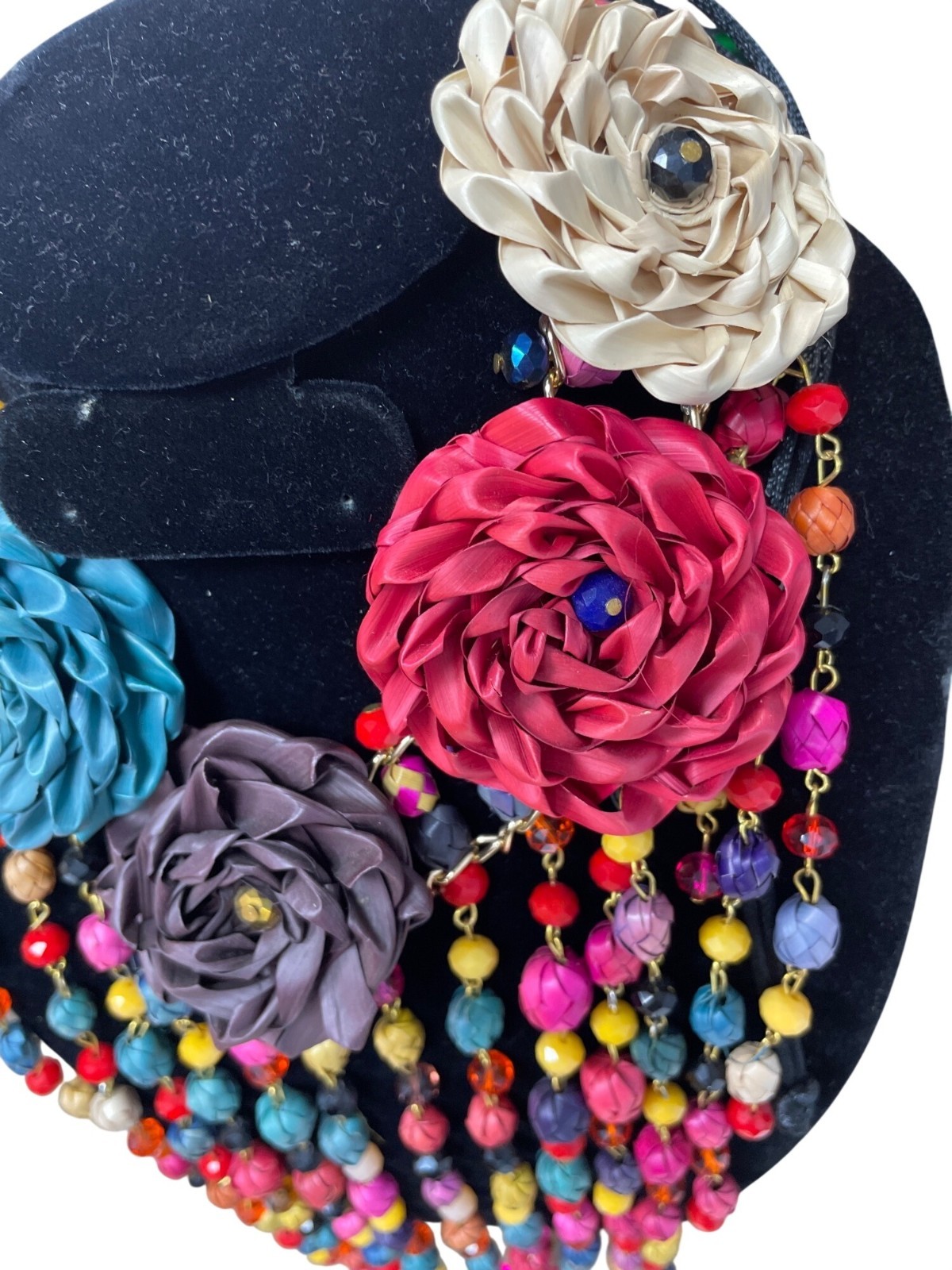 Handcrafted Multicolor Beaded Statement Necklace … - image 9