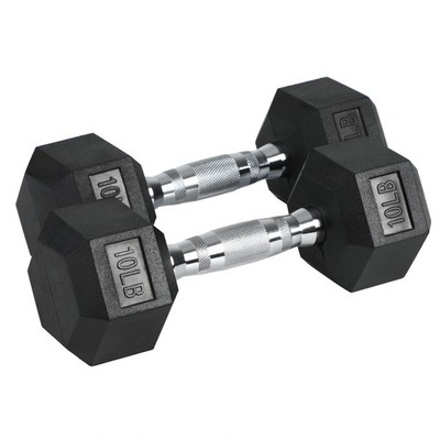 HolaHatha Iron Hexagonal Cast Exercise Dumbbell Free 9.5 x 11.4 inches, Black