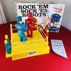 Rock ’Em Sock ’Em Robots Game Mattel 2012 Retro Toy Blue Bomber Red Rocker Box