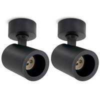 2X Tenjo Aufputz Deckenspot Wandstrahler Schwenkbar & Drehbar Schwarz FüR GU10